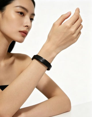 Louis Vuitton Shadow Monogram Leather Bracelet