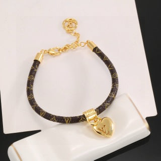 Louis Vuitton Heart Charm Monogram Cord Bracelet