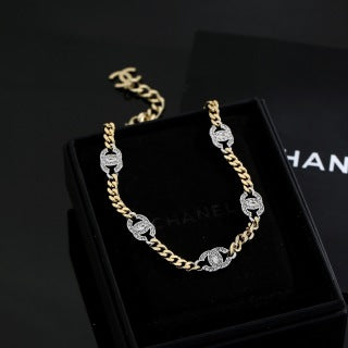 Chanel Elegant Crystal Link Chain Necklace