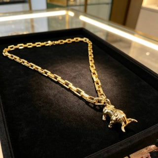 Gucci Animal Charm Box Link Chain Necklace