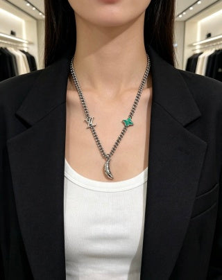 Louis Vuitton Monogram Crescent & Star Charm Necklace