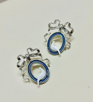 Dior Elara Seashell Pearl Medallion Stud Earrings