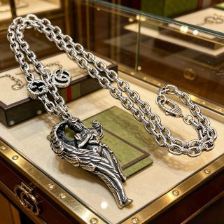 Gucci Winged Horse Charm Chain Necklace
