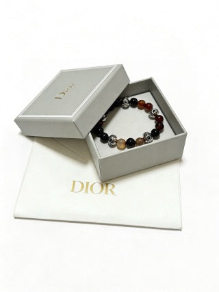 Dior Evelyne Multicolor Gemstone Bead Charm Bracelet