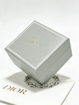 Dior Evelyne Silver CD Link Chain Bracelet
