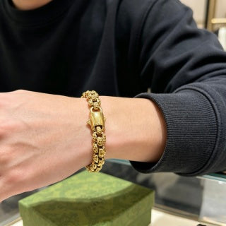 Gucci Beaded Interlocking Link Chain Bracelet