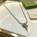 Gucci Horn Pendant Chain Necklace