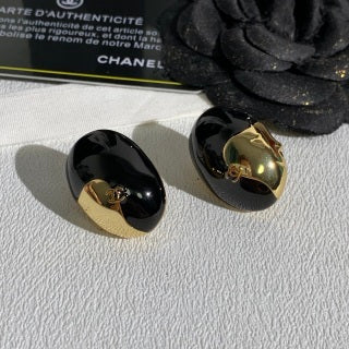 Chanel Gold Dome Stud Earrings – Elegant Luxury Fashion Jewelry