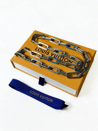 Louis Vuitton Blue Accent Link Layer Necklace