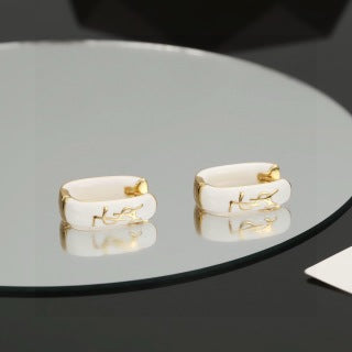 YSL Cassandre Enamel Curve Earrings