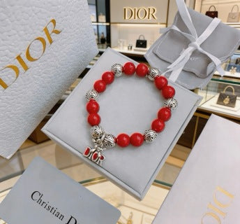 Dior Jardin Ruby Bead Charm Bracelet