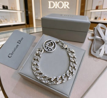 Dior Oblique Engraved Medallion Link Bracelet