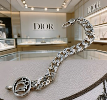 Dior Oblique Engraved Medallion Link Bracelet