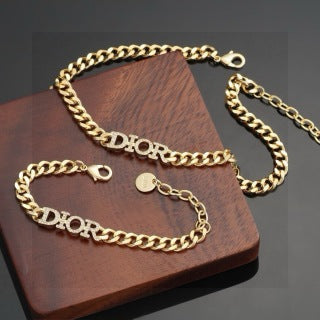 Dior Oblique Pearl Link Chain Necklace