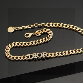 Dior Oblique Pearl Link Chain Necklace