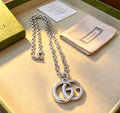 Gucci Interlocking GG Oversized Silver Pendant Necklace