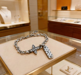 Louis Vuitton Butterfly Tag Charm Chain Bracelet