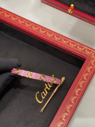 Cartier Love Collection bracelet with pavé-set colored gemstones