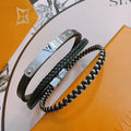 Louis Vuitton Shadow Monogram Braided Leather Bracelet Set