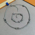 Louis Vuitton Monogram Link Chain Necklace Set