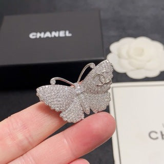 Chanel Sparkling Butterfly Statement Brooch