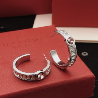 Gucci GG Crystal Bar Hoop Earrings