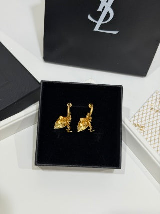 YSL Jardin Élan Leaf Drop Earrings