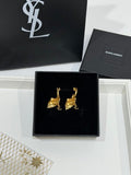 YSL Jardin Élan Leaf Drop Earrings