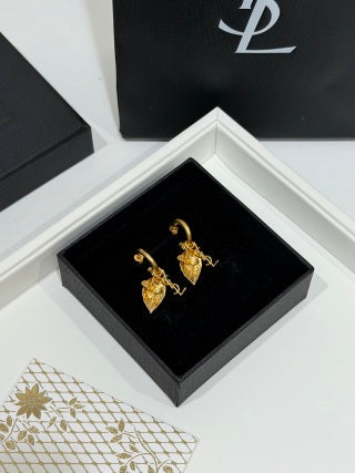 YSL Jardin Élan Leaf Drop Earrings