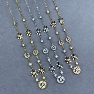 Dior Celestine Star Compass Charm Layered Necklace