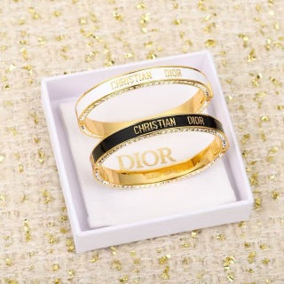 Dior CD Signature Crystal Bangle Bracelet