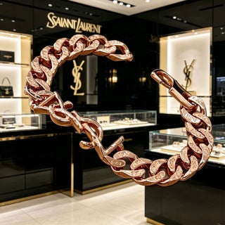 YSL Cassandre Luxe Pavé Chain Bracelet