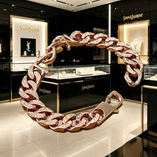 YSL Cassandre Luxe Pavé Chain Bracelet