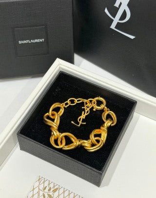 YSL Cassandre Luxe Chain Charm Bracelet