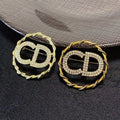 Dior CD Icon Pavé Crystal Round Brooch