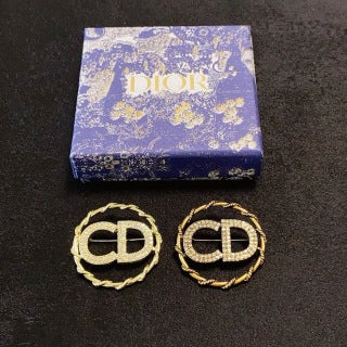 Dior CD Icon Pavé Crystal Round Brooch
