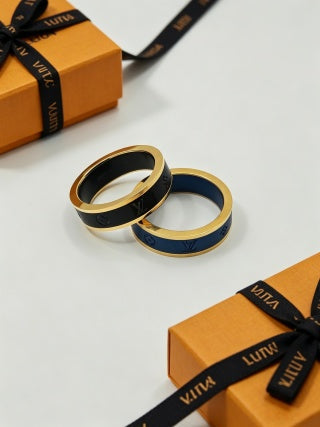 Louis Vuitton Midnight Monogram Edge Band Ring