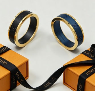 Louis Vuitton Midnight Monogram Edge Band Ring