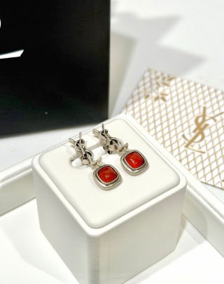 YSL Rouge Éclat Crystal Drop Earrings