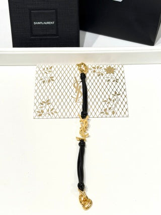 YSL Cassandre Noir Cord Bracelet