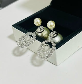 Dior Tribale Pearl Medallion Drop Earrings