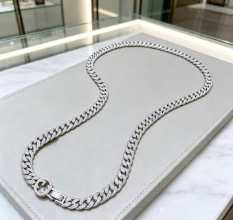 Gucci GG Cuban Link Silver Chain Necklace