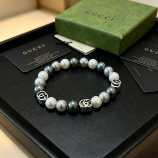 Gucci GG Pearl Bead Charm Bracelet