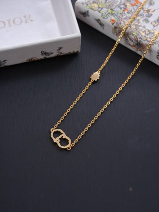 Dior Roseline Ruby Accent Fine Chain Necklace