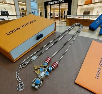 Louis Vuitton Monogram Travel Charm Chain Necklace