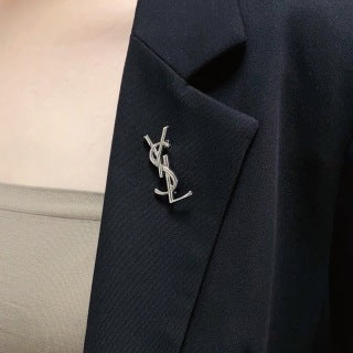 YSL Monogram Interlock Brooch