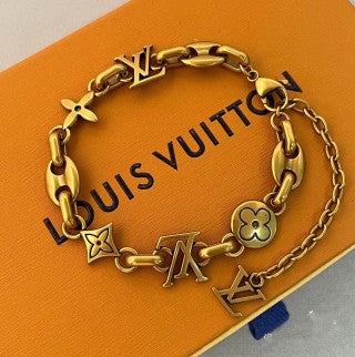 Louis Vuitton Vintage Monogram Charm Link Bracelet