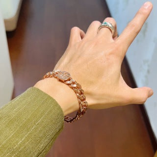Gucci GG Engraved Chunky Link Chain Bracelet