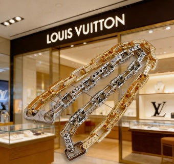 Louis Vuitton Dual Tone Link Chain Necklace