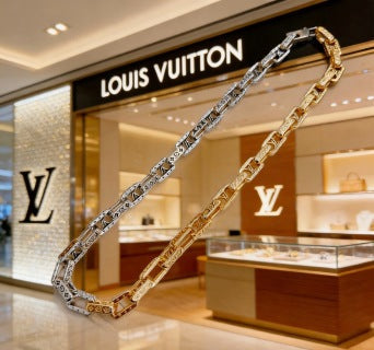Louis Vuitton Dual Tone Link Chain Necklace